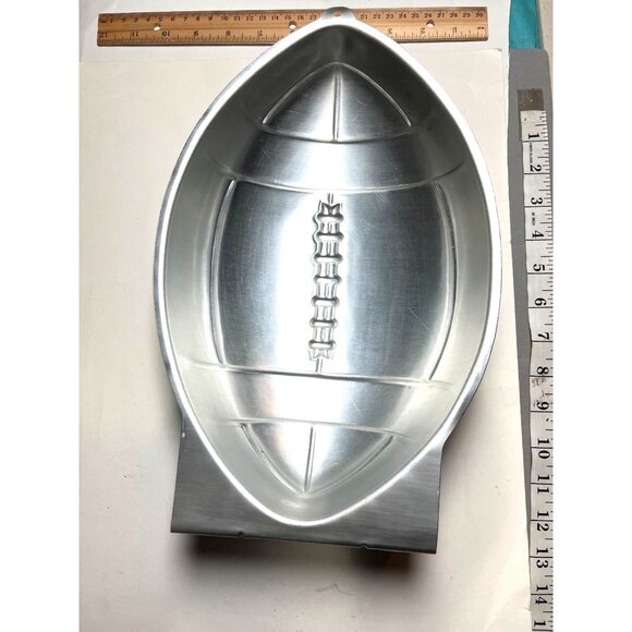 Football-Shaped Aluminum Cake Mold Pan 12" x 8" Baking Decor Party Unique Design - Picture 2 of 2